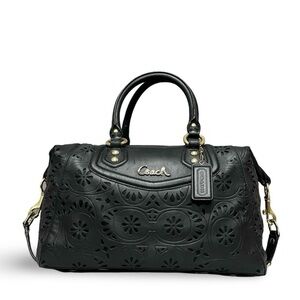 Coach Black Laser Cut Leather Ashley Convertible
Satchel Shoulder Bag Restored